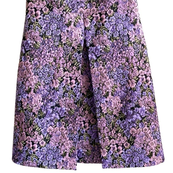 Michael Kors Collection Preppy Evening Elegant Lilac Floral Dress Sz 14 Designer - Picture 12 of 13